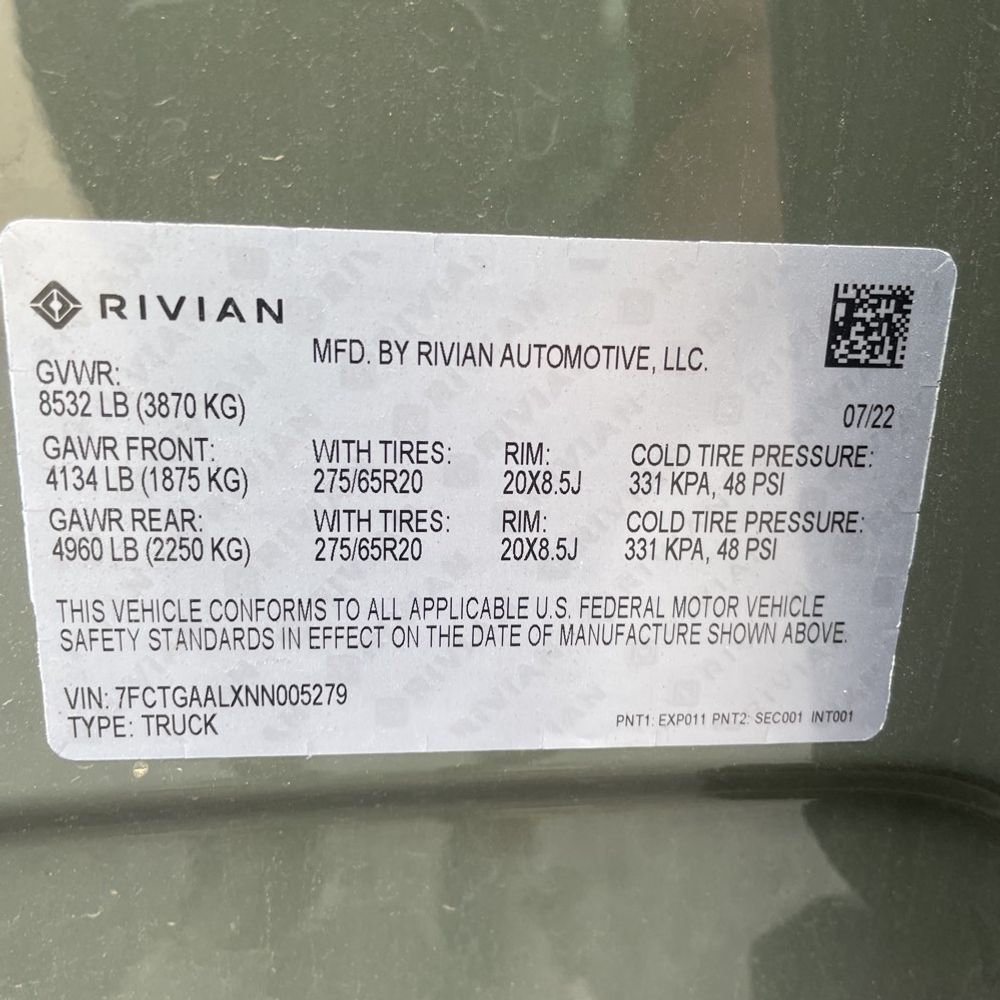2022 Rivian R1T Launch Edition
