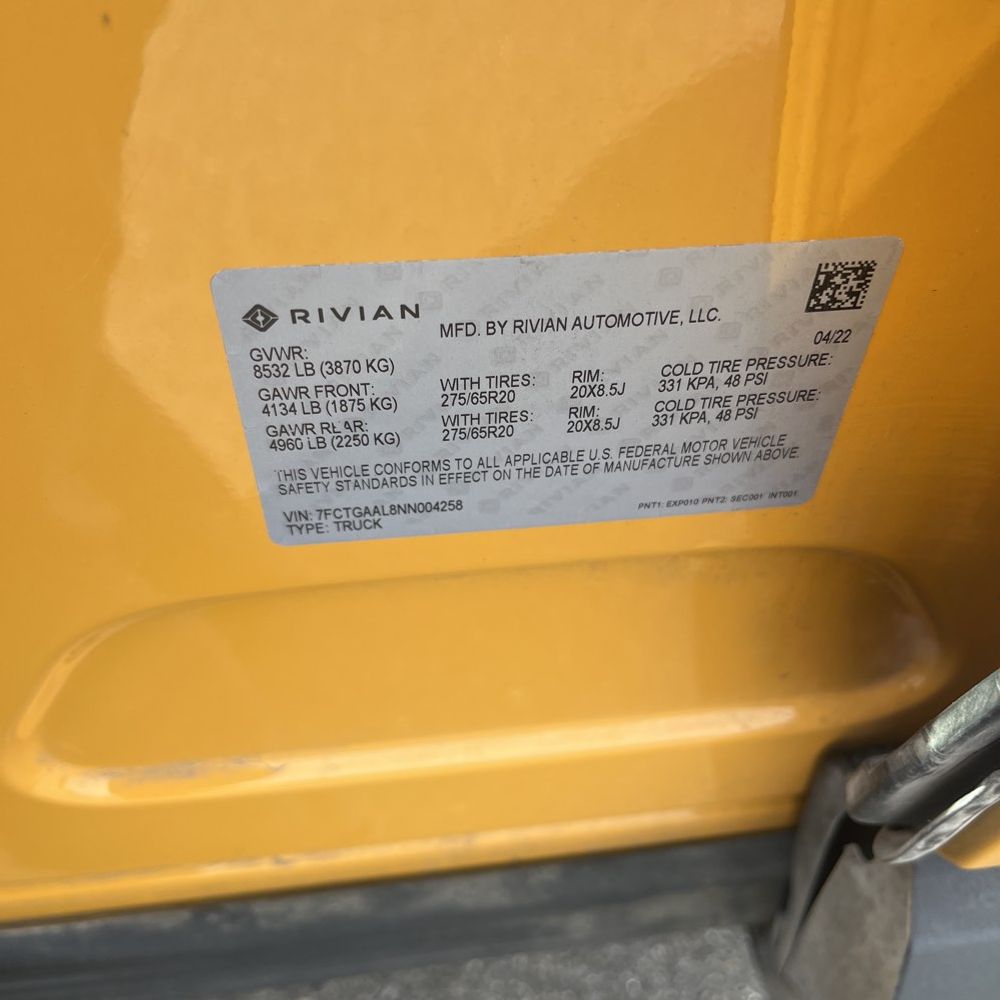 2022 Rivian R1T Launch Edition