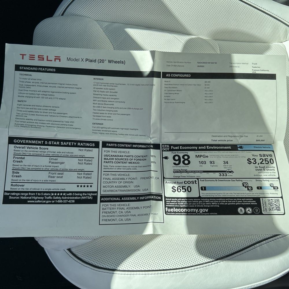 2022 Tesla Model X Plaid