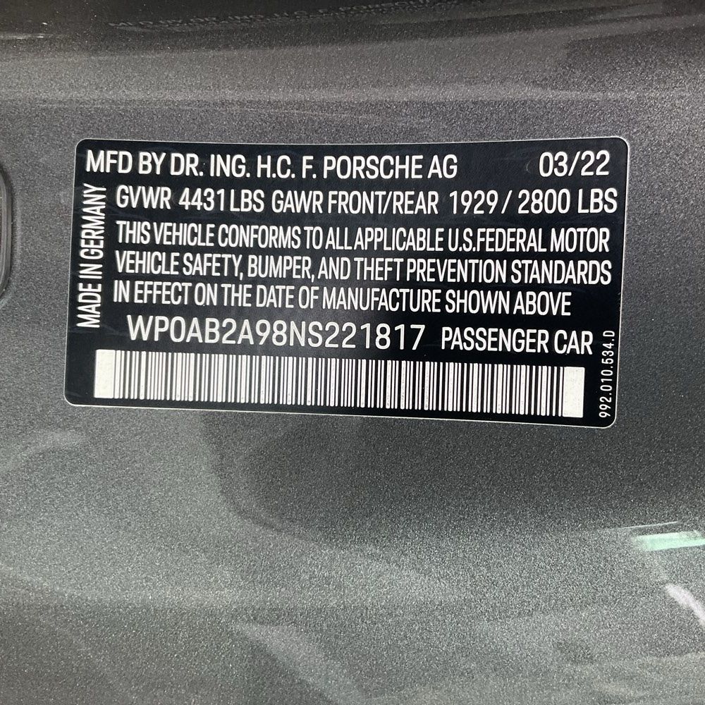 2022 Porsche 911 Carrera 4S