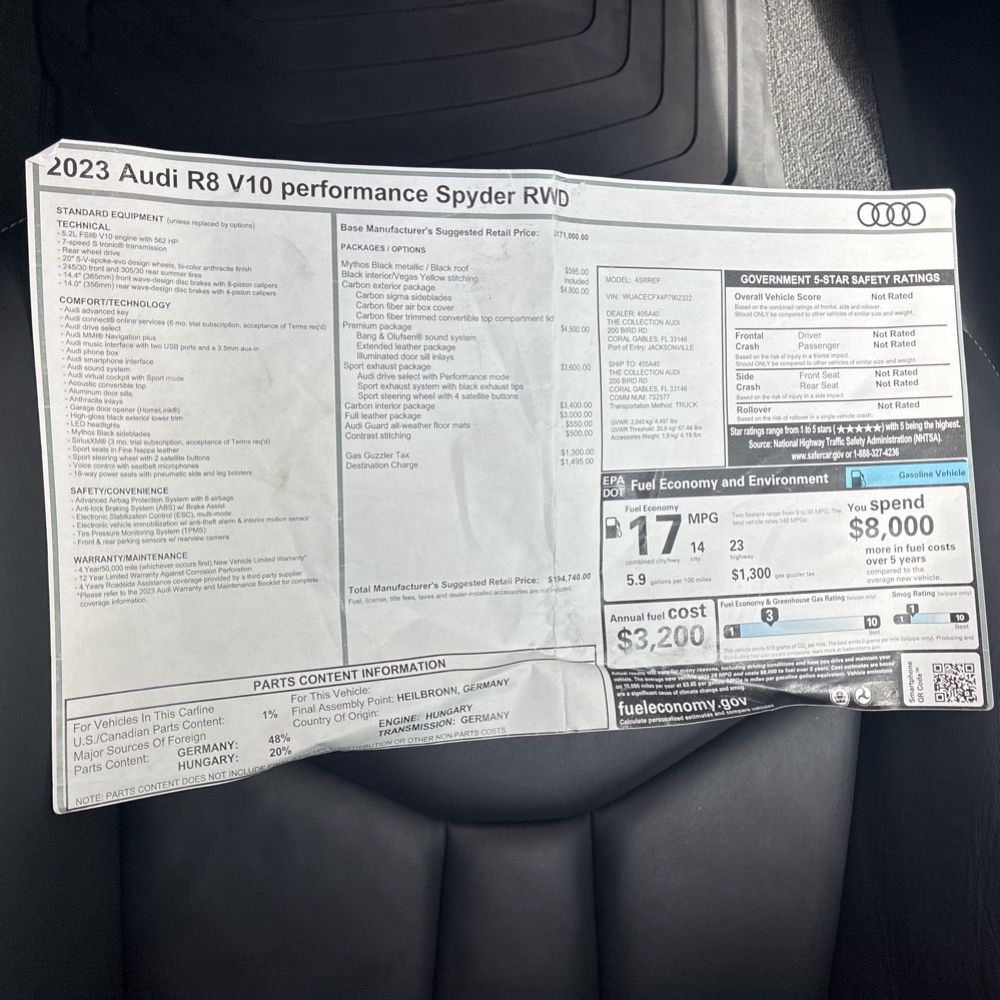 2023 Audi R8 V10 Performance