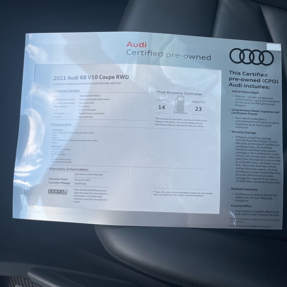 2021 Audi R8 V10