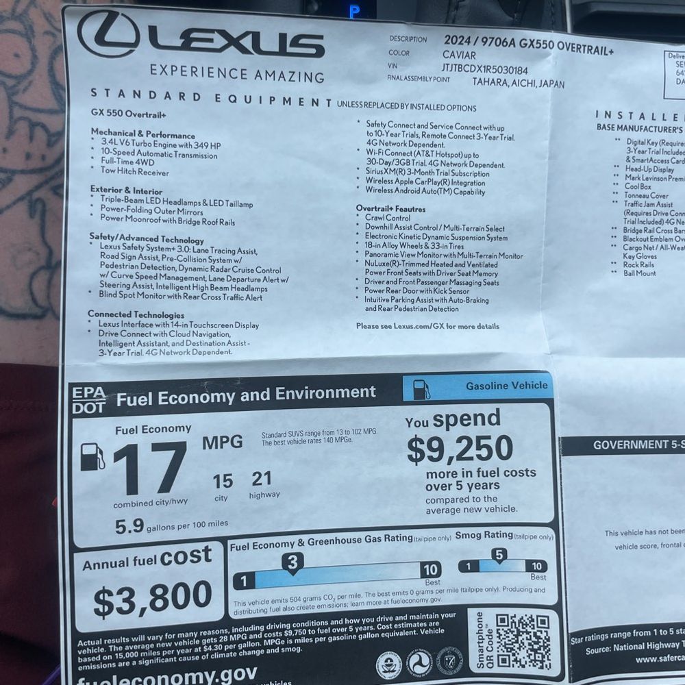 2024 Lexus GX 550 Overtrail+