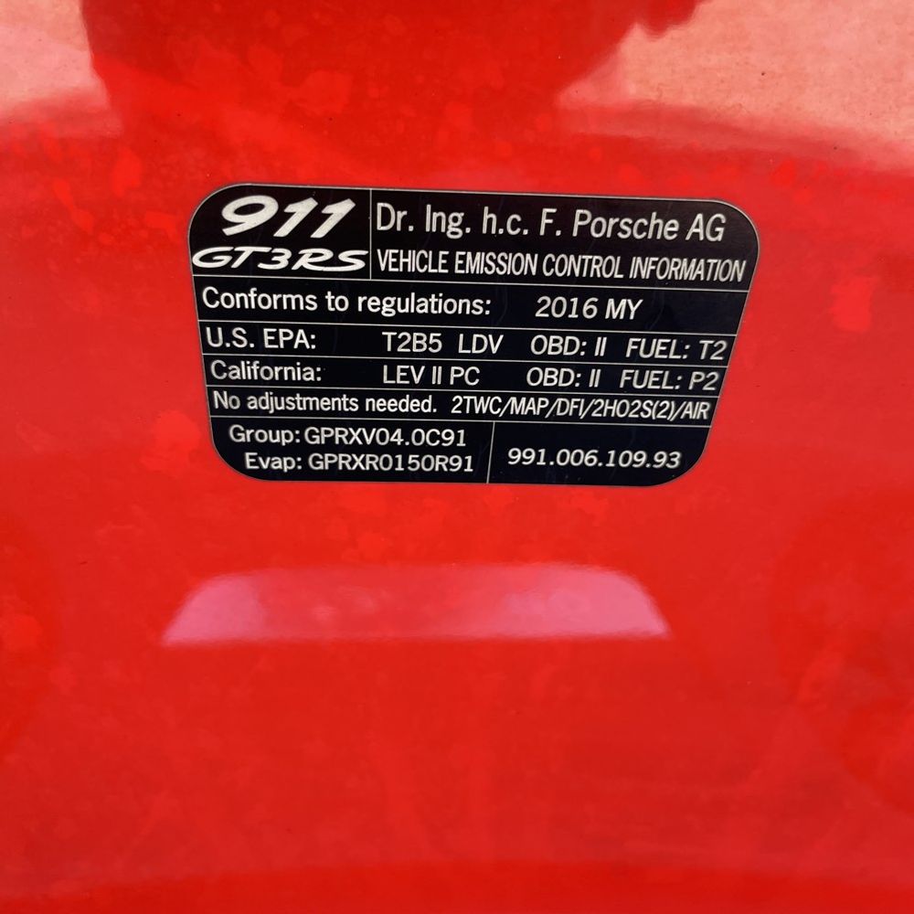 2016 Porsche 911 GT3 RS