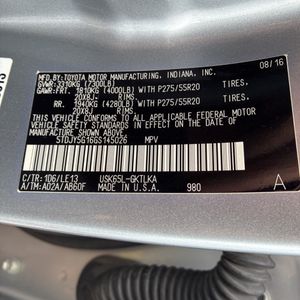 2016 Toyota SEQUOIA LIMITED — миниатюра 56