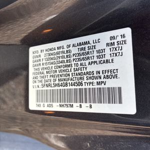 2016 Honda ODYSSEY EX-L 照片 52