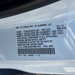 2017 Honda ODYSSEY EX-L photo 51