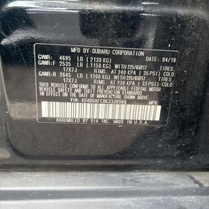 2019 Subaru OUTBACK 2.5I PREMIUM thumbnail 51