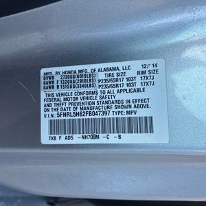 2015 Honda ODYSSEY EX-L — фото 54