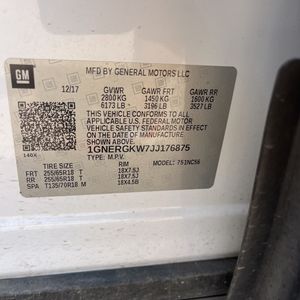 2018 Chevrolet TRAVERSE LT CLOTH thumbnail 54