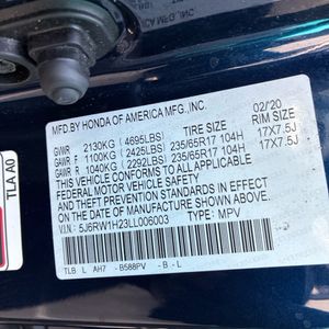 2020 Honda CR-V LX 照片 51
