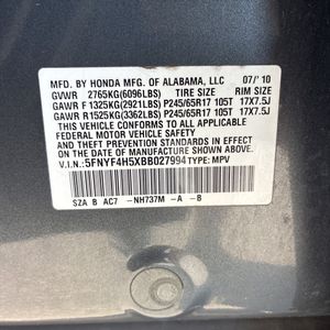 2011 Honda PILOT EX-L 缩略图 55