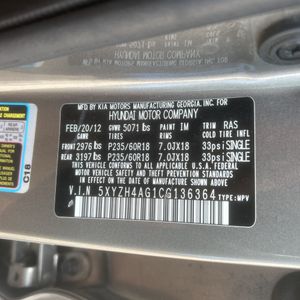 2012 Hyundai SANTA FE SE thumbnail 47